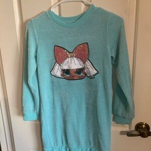 LOL Surprise Girls' Aqua Long Sleeve Character Dress